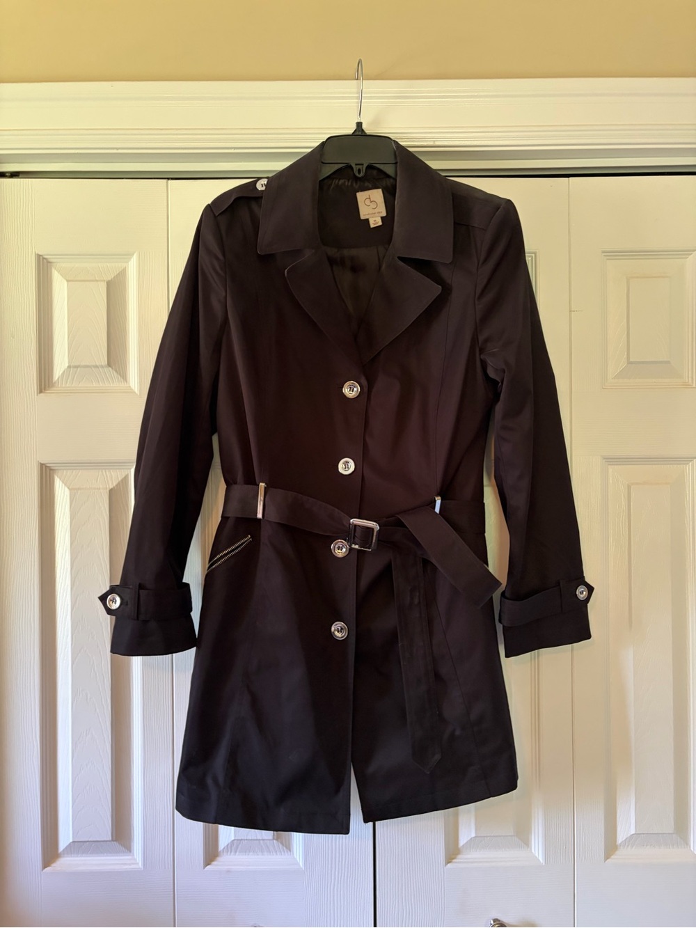 Dress Barn Black Trench Coat with Belt